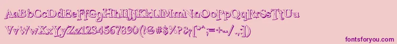 FreebooterShadow Font – Purple Fonts on Pink Background