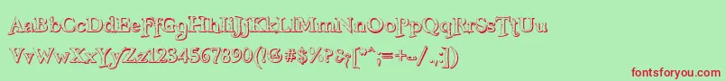 FreebooterShadow Font – Red Fonts on Green Background
