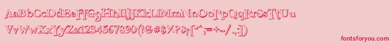 FreebooterShadow Font – Red Fonts on Pink Background