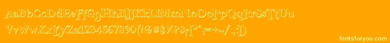 FreebooterShadow Font – Yellow Fonts on Orange Background