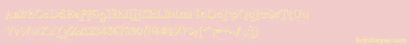 FreebooterShadow Font – Yellow Fonts on Pink Background
