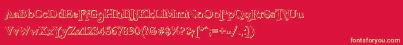 FreebooterShadow Font – Yellow Fonts on Red Background