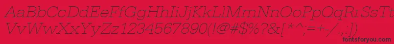 UrwegyptiennetextligextwidOblique Font – Black Fonts on Red Background