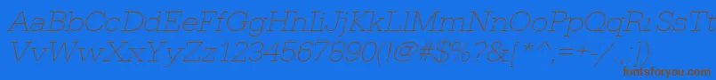 UrwegyptiennetextligextwidOblique Font – Brown Fonts on Blue Background