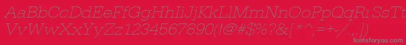 UrwegyptiennetextligextwidOblique Font – Gray Fonts on Red Background