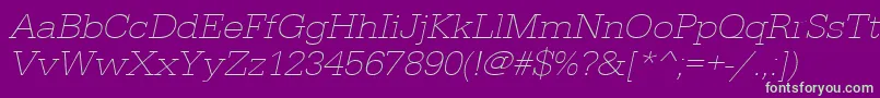 UrwegyptiennetextligextwidOblique Font – Green Fonts on Purple Background