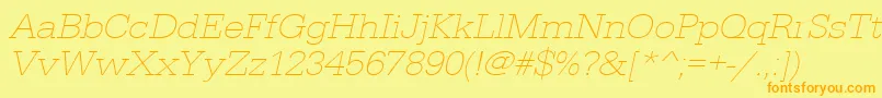 UrwegyptiennetextligextwidOblique Font – Orange Fonts on Yellow Background