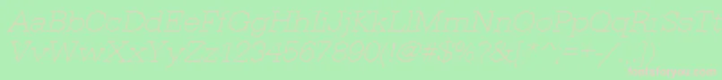 Шрифт UrwegyptiennetextligextwidOblique – розовые шрифты на зелёном фоне