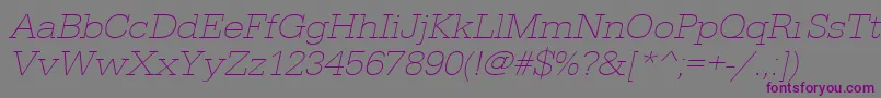 UrwegyptiennetextligextwidOblique Font – Purple Fonts on Gray Background