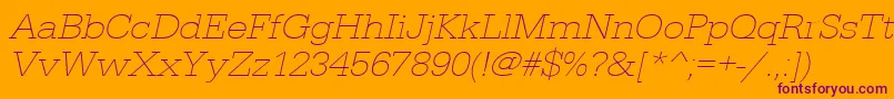 UrwegyptiennetextligextwidOblique Font – Purple Fonts on Orange Background