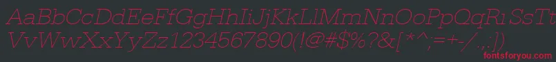 UrwegyptiennetextligextwidOblique Font – Red Fonts on Black Background