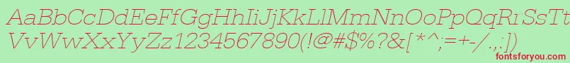 UrwegyptiennetextligextwidOblique Font – Red Fonts on Green Background