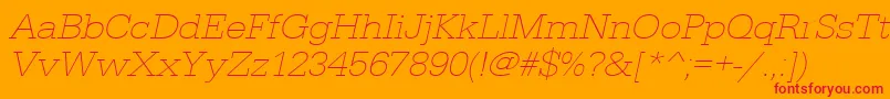 UrwegyptiennetextligextwidOblique Font – Red Fonts on Orange Background