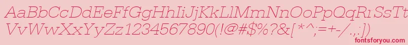 UrwegyptiennetextligextwidOblique Font – Red Fonts on Pink Background