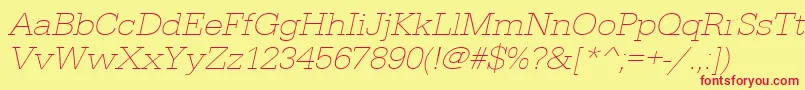 UrwegyptiennetextligextwidOblique Font – Red Fonts on Yellow Background