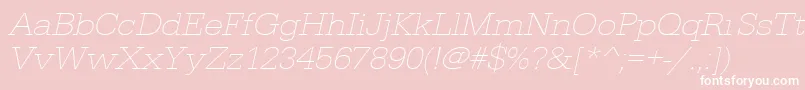 フォントUrwegyptiennetextligextwidOblique – ピンクの背景に白い文字