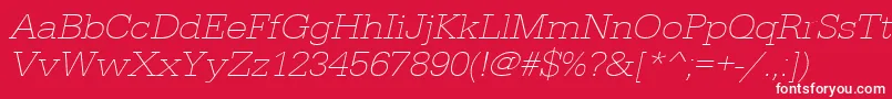 UrwegyptiennetextligextwidOblique Font – White Fonts on Red Background