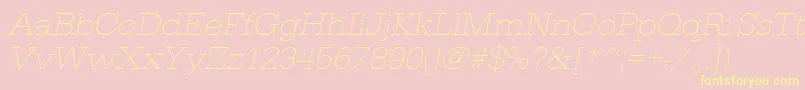 UrwegyptiennetextligextwidOblique Font – Yellow Fonts on Pink Background