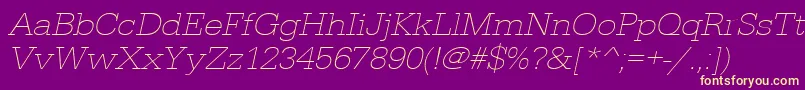 UrwegyptiennetextligextwidOblique Font – Yellow Fonts on Purple Background