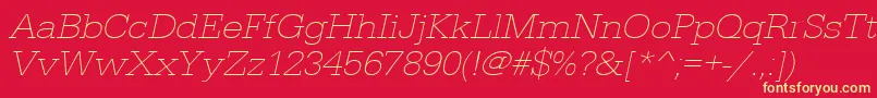 UrwegyptiennetextligextwidOblique Font – Yellow Fonts on Red Background