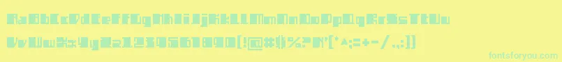SemizBlack Font – Green Fonts on Yellow Background