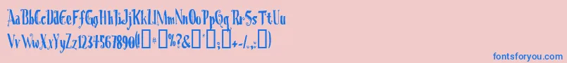 Christmasoncrack Font – Blue Fonts on Pink Background