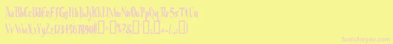 Christmasoncrack Font – Pink Fonts on Yellow Background