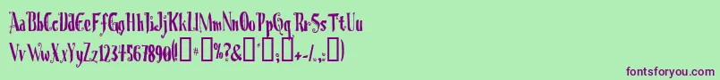 Christmasoncrack Font – Purple Fonts on Green Background
