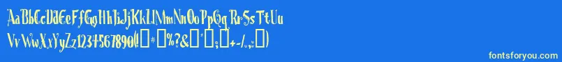 Christmasoncrack Font – Yellow Fonts on Blue Background