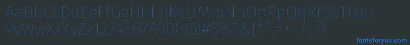 Шрифт FirasansHair – синие шрифты на чёрном фоне