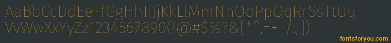 フォントFirasansHair – 黒い背景にオレンジの文字