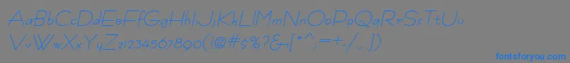 FastracfashionItalic-Schriftart – Blaue Schriften auf grauem Hintergrund