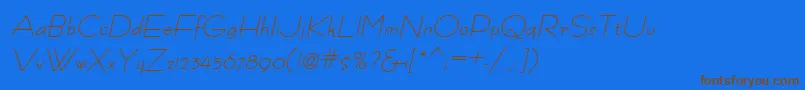 FastracfashionItalic Font – Brown Fonts on Blue Background