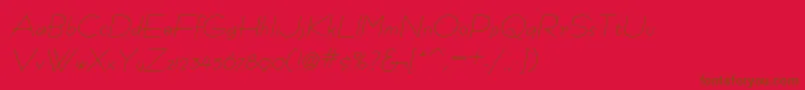 FastracfashionItalic-Schriftart – Braune Schriften auf rotem Hintergrund