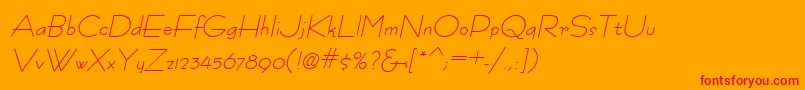 FastracfashionItalic Font – Red Fonts on Orange Background