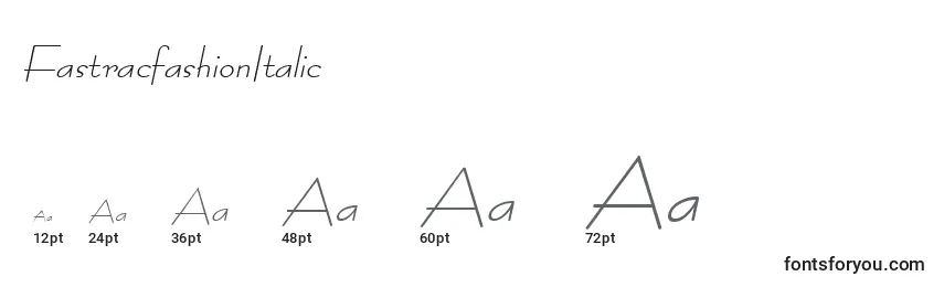 Größen der Schriftart FastracfashionItalic
