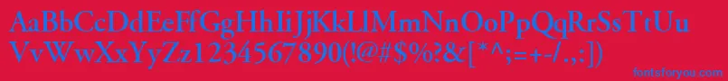 GaramondsskBold Font – Blue Fonts on Red Background