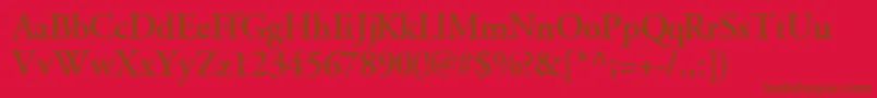 フォントGaramondsskBold – 赤い背景に茶色の文字