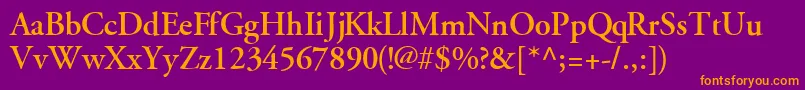 GaramondsskBold-Schriftart – Orangefarbene Schriften auf violettem Hintergrund