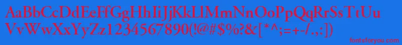 GaramondsskBold Font – Red Fonts on Blue Background