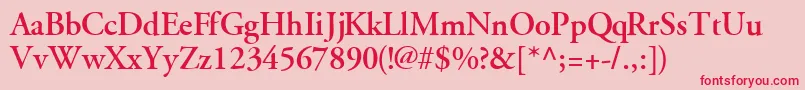 GaramondsskBold Font – Red Fonts on Pink Background