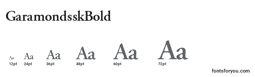 GaramondsskBold font sizes