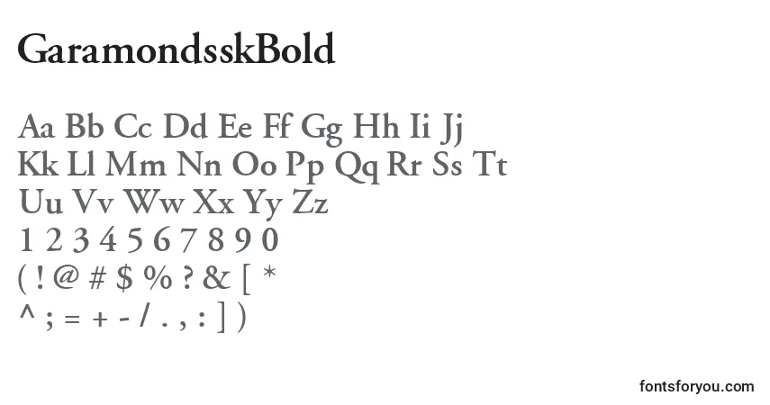 characters of garamondsskbold font, letter of garamondsskbold font, alphabet of  garamondsskbold font