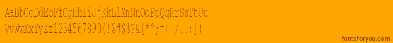 Courierctt50-Schriftart – Braune Schriften auf orangefarbenem Hintergrund