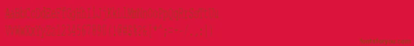 Courierctt50-Schriftart – Braune Schriften auf rotem Hintergrund