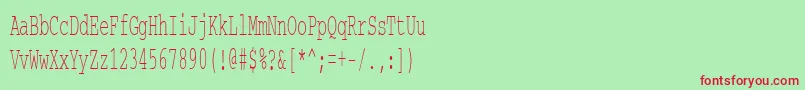 Courierctt50 Font – Red Fonts on Green Background