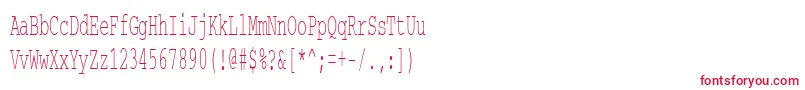 フォントCourierctt50 – 赤い文字