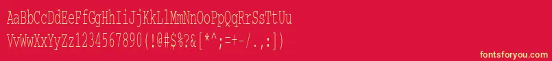 Courierctt50 Font – Yellow Fonts on Red Background