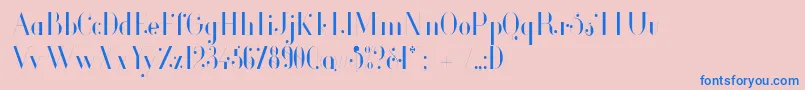 GlamorLightCondensed Font – Blue Fonts on Pink Background