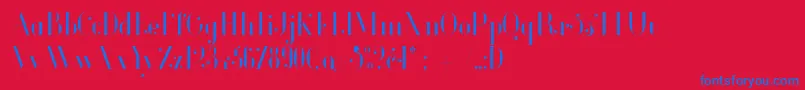 フォントGlamorLightCondensed – 赤い背景に青い文字